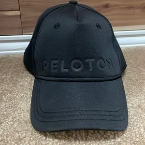 Peloton black embossed baseball hat one size adjustable